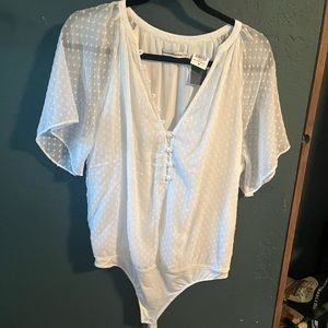 NWT Abercrombie White Bodysuit
